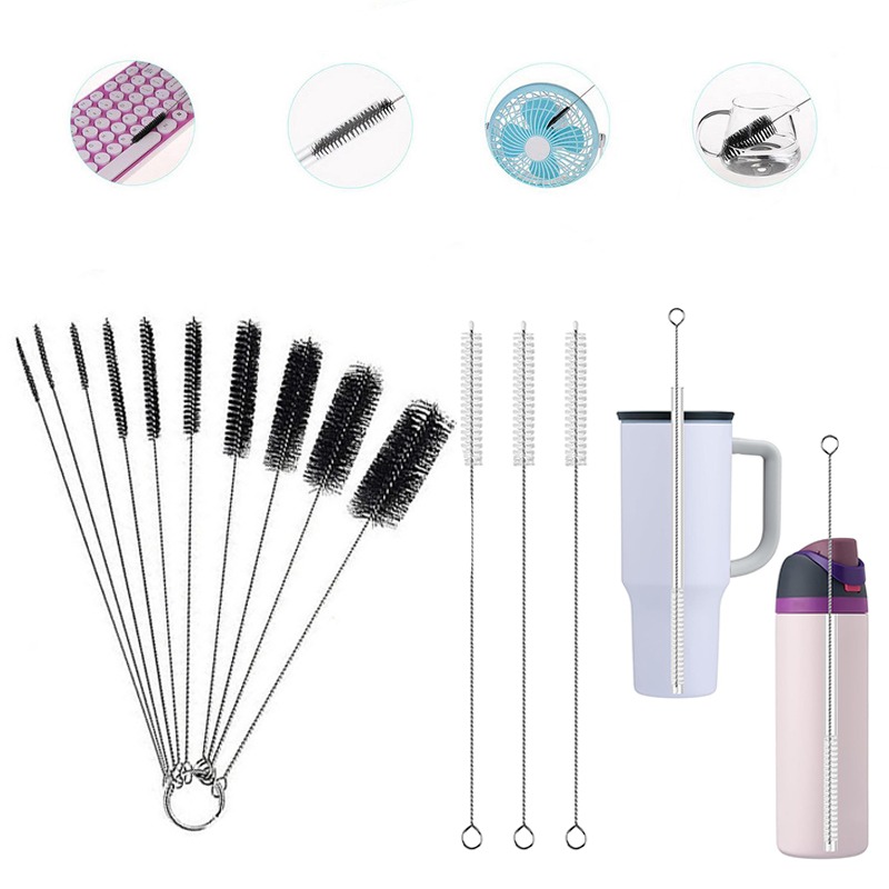 Weed Vaping Accessories - Trinkhalm-Reinigungsbürsten-Set, wiederverwendbarer Rohr-Rohrreiniger, Nylon, Edelstahl, lange