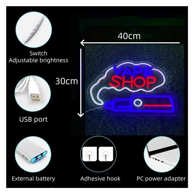 Neon-Schild für Vape-Shop, USB – Vaping Shop Bewertung und Preis
